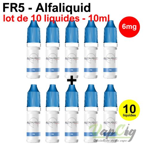 e liquid fr5 en 6 mg lot de 10 liquides alfaliquid