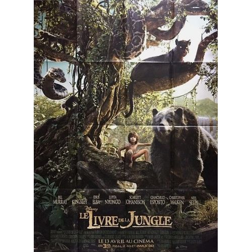 Le Livre De La Jungle / The Jungle Book - Affiche Originale De Cinéma - Format 120x160 Cm - Un Film De Jon Favreau Avec Neel Sethi Et Les Voix De Idris Elba, Scarlett Johansson - Année 2016 