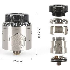 Cigarette electronique Vapotage Vape PRO : Plateau Artha Gen 2 {RDA-RBA-RTA} 24 mm Couleur SS ARGENT Coil Reconstructible