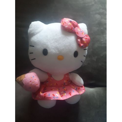 Hello Kitty Chat Peluche Mauve Parme Lilas Violet Robe Noeud Rose Jaune Bleu Rouge Cornet De Glace Doudou Sanrio Jemini Ty Juratoys