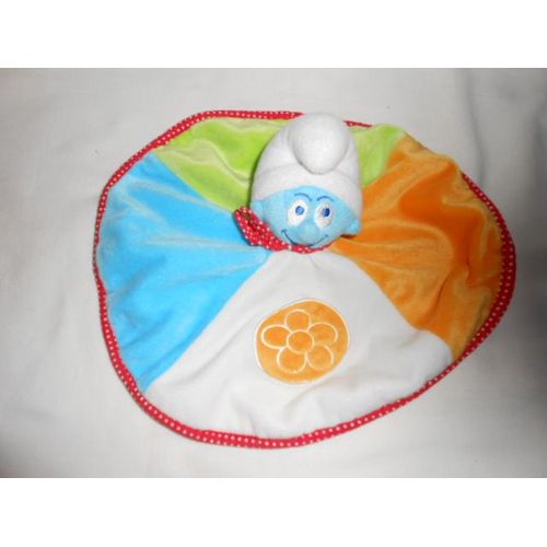 Schtroumpfs Qui Soutrit Doudou Rembourré Jemini Orange Vert Bleu Blanc Soleil Fleur Jaune Noeud Papillon Rouge Pois Rond Plat