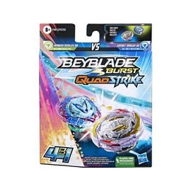 Coffret 2 Toupies Beyblade Burst Strike : Ambush Achilles A8 + Gambit Dragon D8 - Type Attaque Et Defense + Carte Tigre