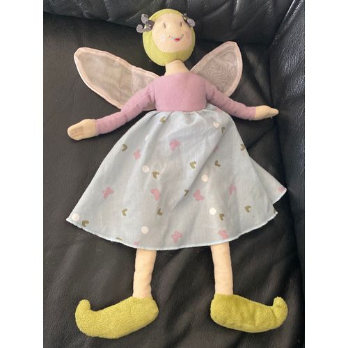 DOUDOU SILVERTARNA LUTIN VERT VIOLET ROBE BLEU PANTIN 32CM