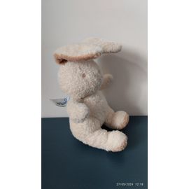 Petit Doudou Lapin Assis Beige Et Marron Ajena