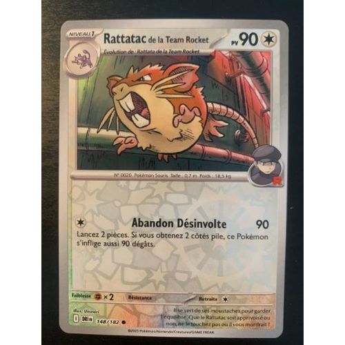 Pokemon Rattatac De La Team Rocket 148 / 182 Reverse Ev10 Rivalités Destinées