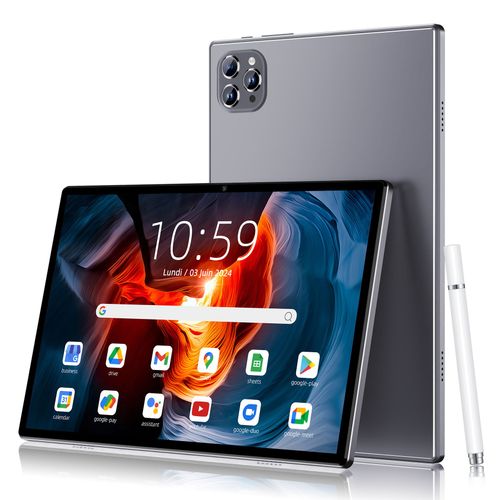 Tablette Tactile 10.1" IPS 2,5D 1280*800 Carte SIM Android 13 Pad 6+64 Go GPS 5+13MP 5G Wi-Fi 6 6000mAh Gris