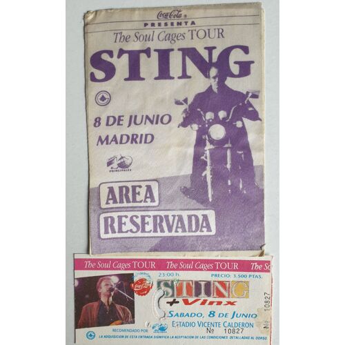 Billet De Concert Sting À Madrid 1992