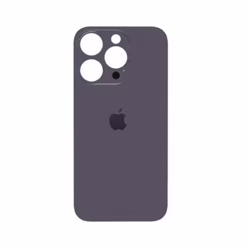 Vitre Arrière Iphone 14 Pro Max Mauve Violet Face Arrière Big Hole Logo