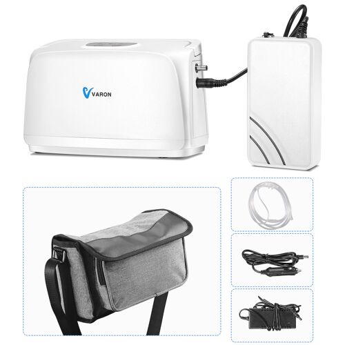 Concentrateur D'oxygène Portable Varon, Sortie D'oxygène À Fréquence Fixe 3 S, Concentration 32,5 ± 2,5 %, Adapté Aux Voyages, 1,4 Kg - Blanc