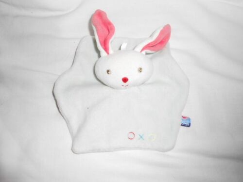 Doudou Plat Lapin Sucre D'orge O X O Oxo Rose Vert Blanc Rouge Hexagonal Dans Les Nuages