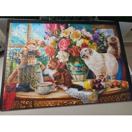 puzzle 1000 pièces Chats de famille près de la fenêtre - KS GAMES