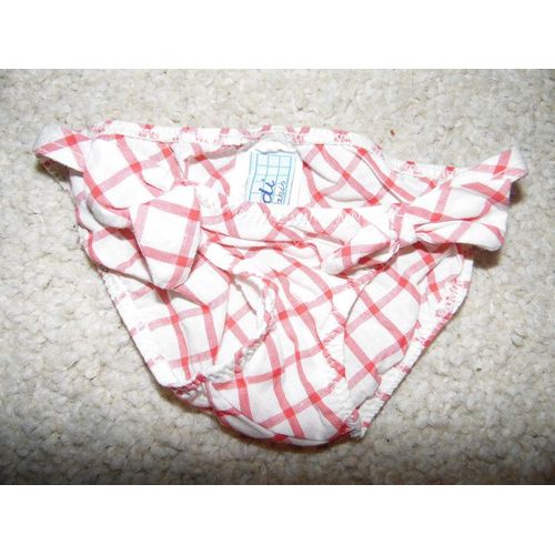 Joli Maillot De Bain Bebe Fille Rouge &amp Blanc &#34 Jacadi &#34 Taille 6 Mois
