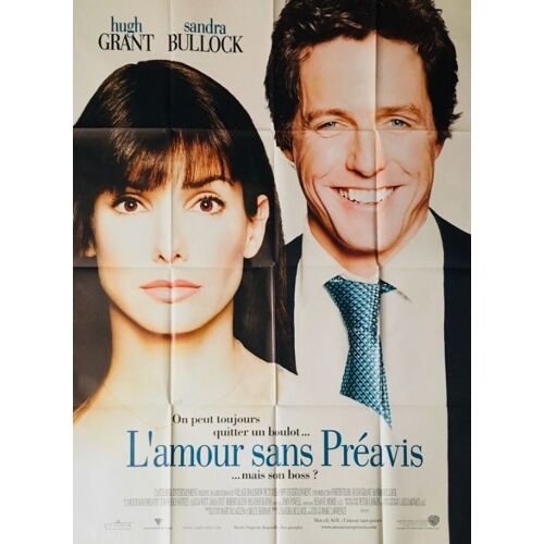 L Amour Sans Préavis - Affiche Originale De Cinéma - Format 120x160 Cm - Un Film De Marc Lawrence Avec Sandra Bullock, Hugh Grant, Alicia Witt, Dana Ivey - Année 2002