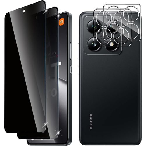 Anti-Spy Tempered Glass For Xiaomi 14t Pro, 2+2 Pieces Anti Spy Tempered Glass And Rear Camera Protector, Screen Protector Film 9h Hardness Anti Scratch Bubble-Free