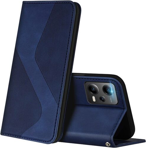 KAL-Coque Pour Xiaomi Redmi Note 12 5G, Premium Étui Housse En Cuir De Protection Avec [Emplacements Cartes] [Magnetique], Clapet Folio Portefeuille Pour Redmi Note 12 5G (Bleu)