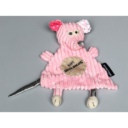 Doudou souris plat rose Déglingos