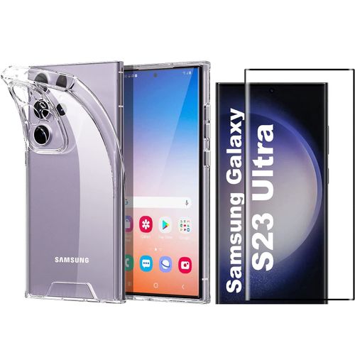 Coque Silicone Transparente + Verre Trempe Pour Samsung Galaxy S23 Ultra 5g Little Boutik®