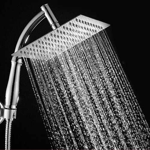 Pomme Douche Haute Pression Douchette - Grande Pomme Douche à Main Pommeau Douche Avec Augmentation De La Pression éConomies D'eau Douche Pression Carré Pommeau Pommeau Douche Rotatif 360 °