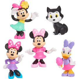 5 Minifigurines Disney junior Minnie Daisy et Figaro Figurines à Collectionner de 4,3 à 6,9 cm de Haut