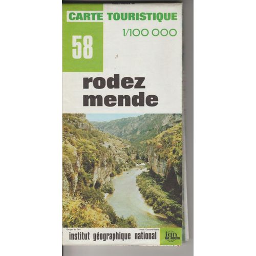 Carte Ign 1/100 000 Rodez Mende 58