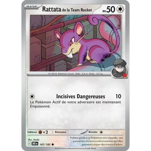 Carte Pokémon - Rattata De La Team Rocket - 147/182 - Ev10 Rivalités Destinées