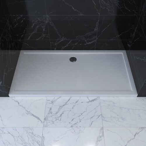 RECEVEUR DE DOUCHE A POSER EXTRA-PLAT EN ACRYLIQUE BLANC RECTANGLE - 140x90cm - BAC DE DOUCHE