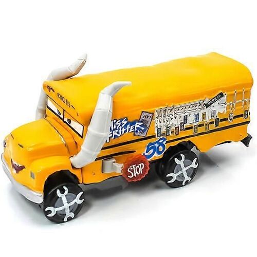 Pixar Cars Diecast Collection Miss Fritter Modèle de voiture Jouet Cadeau de Noël jaune