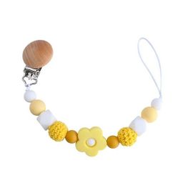 Attache-Tétine En Silicone Durable Pour Bébé ¿ Jaune, Lavable, Compatible Avec Les Tétines Et Les Jouets De Dentition