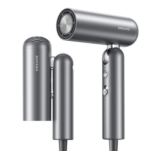 Dreame Pocket Neo Sèche-Cheveux Grande Vitesse, 3 Formes Pliables, Poids Léger De 300g, Moteur De 110 000 Tr/Min, 300 Millions D'ions Négatifs, Température Constante De 57 °C, Séchage En 40s, Gris
