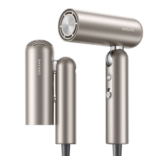 Dreame Pocket Neo Sèche-Cheveux Grande Vitesse, 3 Formes Pliables, Poids Léger De 300g, Moteur De 110 000 Tr/Min, 300 Millions D'ions Négatifs, Température Constante De 57 °C, Séchage En 40s, Gold