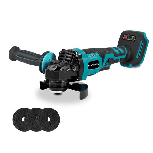 Meuleuse d'angle sans fil 125 mm，3 vitesses réglables 8000 tr/min moteur brushless, pour couper, meuler，polissage convient à la batterie Makita18V （sans batterie）