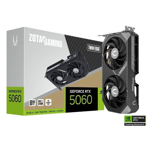 ZOTAC GAMING GeForce RTX 5060 Twin Edge - Carte graphique - GeForce RTX 5060 - 8 Go GDDR7 - PCIe 5.0 x8 - HDMI, 3 x DisplayPort - boîte