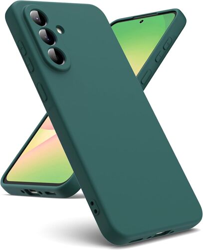 ELVORIX-- Coque Compatible avec Samsung Galaxy A56 5G, [Coque Silicone Liquide] [Intérieur Microfibre] Souple Étuis en Caoutchouc Housse Antichoc Protection Bumper Coque A56 5G - Vert Nuit