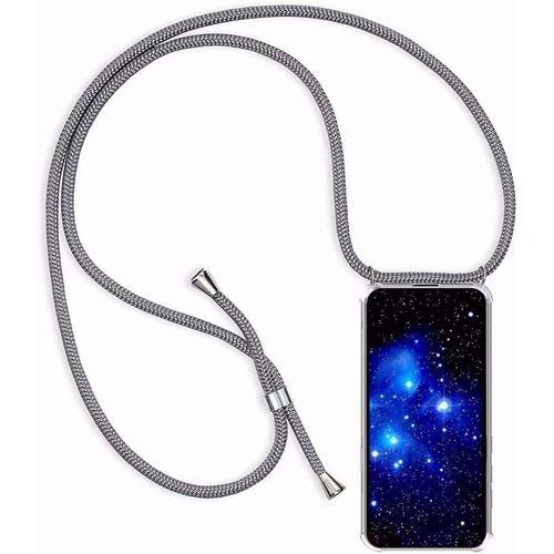 Coque Compatible Avec Huawei Y6 2018/Honor 7a,Coque Avec Cordon,¿¿Tui De Protection En Silicone Avec Collier Case Portable Cover,Gris