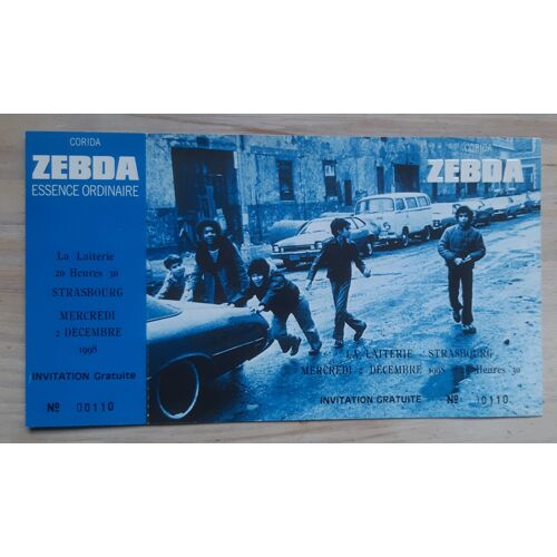 Ticket Billet Unused Place Concert Zebda 1998 Strasbourg