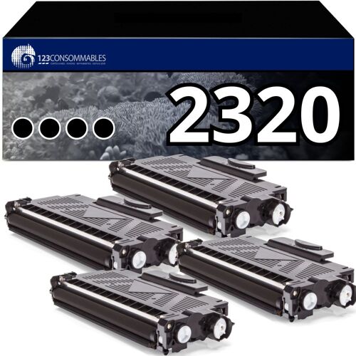 123CONSOMMABLES - Pack 4 Toners compatibles BROTHER TN-2320 noir