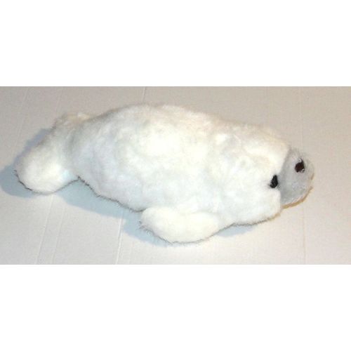 Doudou Phoque Blanc museau gris ajena peluche animal 25 cm