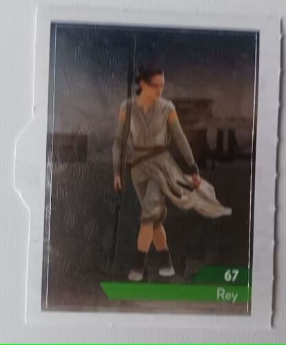Sticker Neuf Star Wars - Leclerc 2019 - Carte Autocollant - N° 67 Rey  Sticker Brillant Argenté
