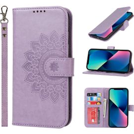 Ppdaz-Coque Pour Iphone 13 Mini, Etui Portefeuille En Cuir Pu Avec Fentes Pour Cartes, Fermeture Magnétique, Protection Housse (5.4 Pouces) - Violet