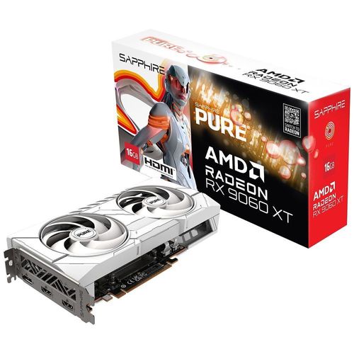 Sapphire Radeon RX 9060 XT Pure, Radeon RX 9060 XT, 16GB GDDR6, PCI-Express, Lite Retail