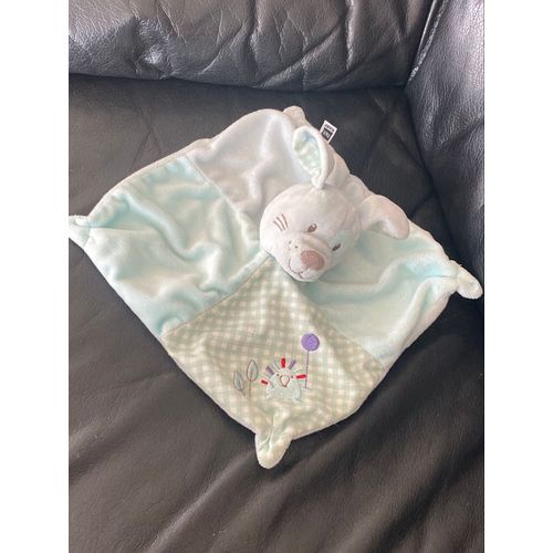 Doudou plat chien TEX Carrefour bleu vert hérisson ballon cocard 21*21cm