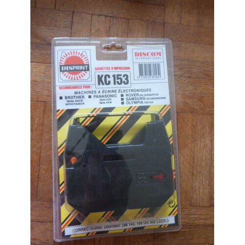 Pack 2 rubans machine à écrire électroniques cassette impression KC153 Disprint