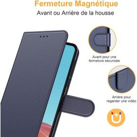 Etui Coque pour Xiaomi Redmi 9A,Plusieurs Couleurs Disponible, Pochette Protection Etui Housse Premium en Cuir PU,Fermeture Magnétique pour (Redmi 9A (6,53 Pouces), Book Bleu)