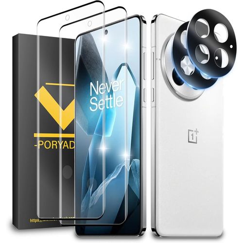 CAUC-Protection D'écran pour Oneplus 13 6,82 Pouces, Verre Trempé 2 Pièces + Caméra Protecteur 2 Pièces, Anti-empreintes digitales, 9H Dureté, Sans Bulle