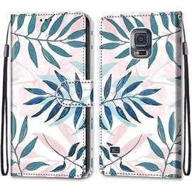 Coque Pour Samsung Galaxy S5 Portefeuille Etui A Rabat En Pu Cuir Motif,Poche Porte-Cartes,Multi-Usage Peint Housse Cuir Case Magnetique Aiguilles Vertes Protection Pour Samsung Galaxy S5