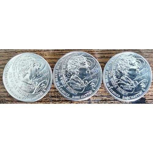 Lot 3 Quarter Dollar Usa Dr. Vera Rubin Ateliers D / P Et S - American Woman