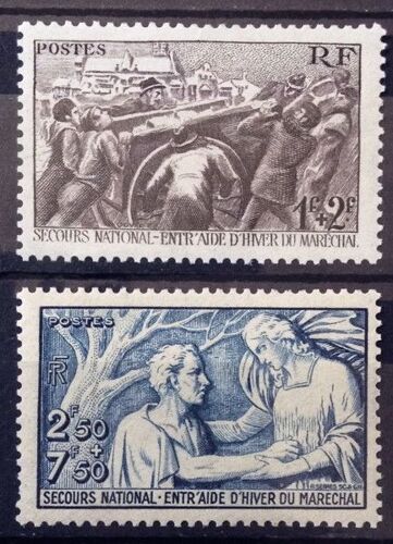 Série Secours National Entr'aide 1941 - Superbes N° 497-498 Neufs* - Cote 6,85€ - France Année 1941 - Brn83 - N31868