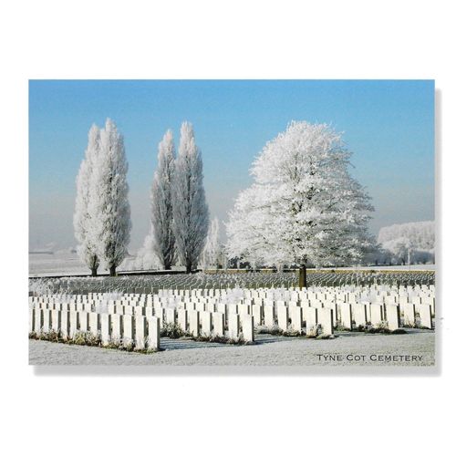 Belgique, Très Belle Carte Postale Neuve ; Vue Hivernale Du Tyne Cot Cemetery Près De Passendale, 11976 Tombes De La 1ère Guerre Mondiale Et 34887 Dépouilles De Soldats Inconnus.