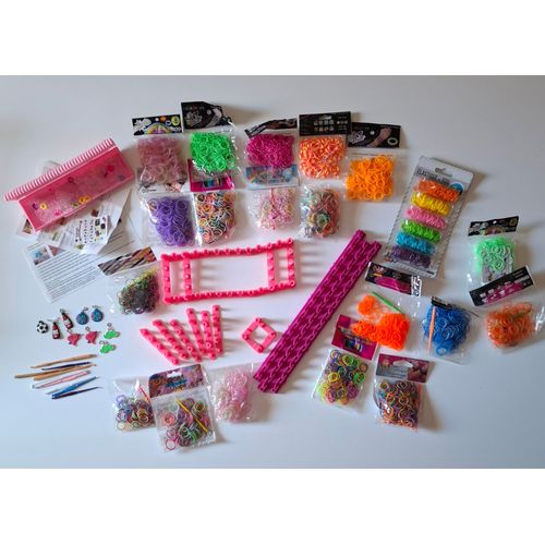 Loom Bands - Kit De Fabrication De Bracelets, Personnages, Animaux... - Métiers À Tisser, Crochet, Élastiques, Attaches, Breloques...
