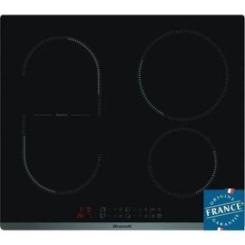 Brandt BPI6427B - Table de cuisson à induction - 4 plaques de cuisson - Niche - largeur : 56 cm - profondeur : 49 cm - noir - avec garniture avant en acier inoxydable